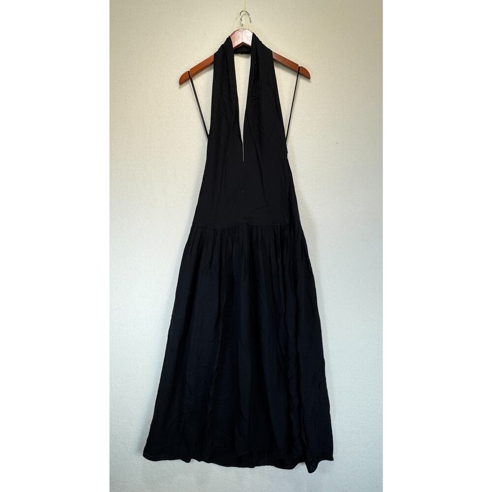 Proenza Schouler Women's Black Matte Gown Halter Back Cut Dress, Sz 2, Rt. $1690 - Picture 4 of 12
